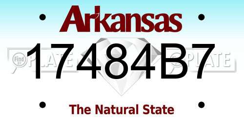 17484B7 Arkansas License Plate