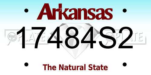 17484S2 Arkansas License Plate