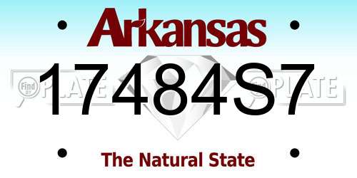 17484S7 Arkansas License Plate