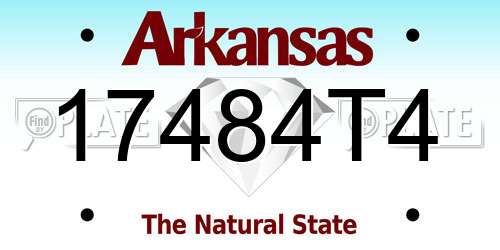 17484T4 Arkansas License Plate