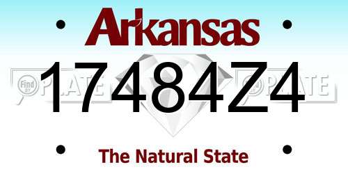 17484Z4 Arkansas License Plate