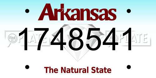 1748541 Arkansas License Plate