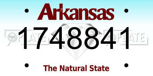 1748841 Arkansas License Plate