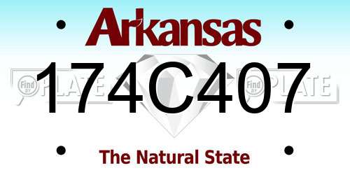 174C407 Arkansas License Plate