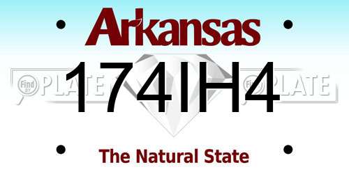 174IH4 Arkansas License Plate