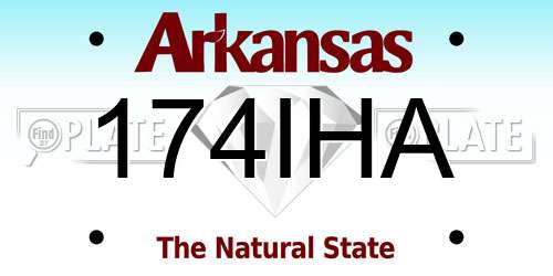 174IHA Arkansas License Plate