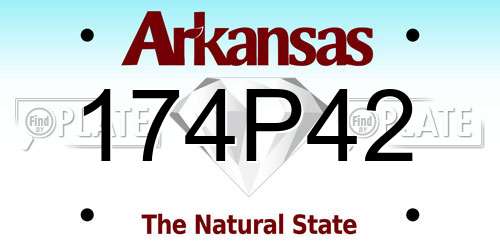 174P42 Arkansas License Plate