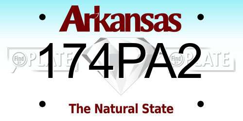 174PA2 Arkansas License Plate