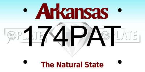 174PAT Arkansas License Plate
