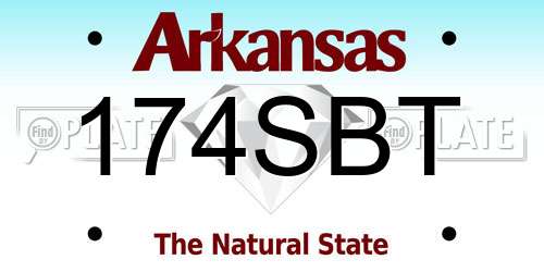 174SBT Arkansas License Plate