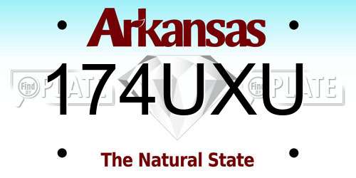 174UXU Arkansas License Plate
