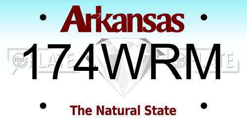 174WRM Arkansas License Plate