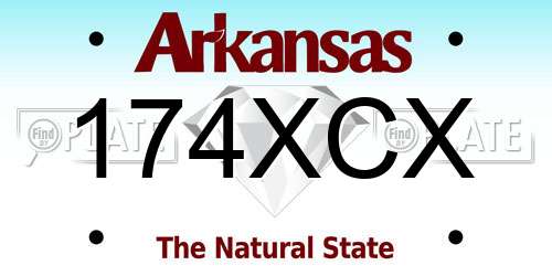 174XCX Arkansas License Plate