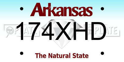 174XHD Arkansas License Plate