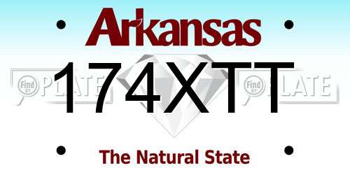 174XTT Arkansas License Plate