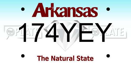 174YEY Arkansas License Plate