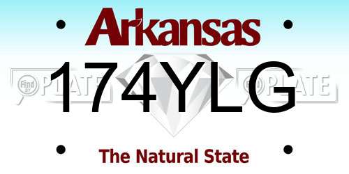 174YLG Arkansas License Plate