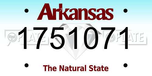 1751071 Arkansas License Plate