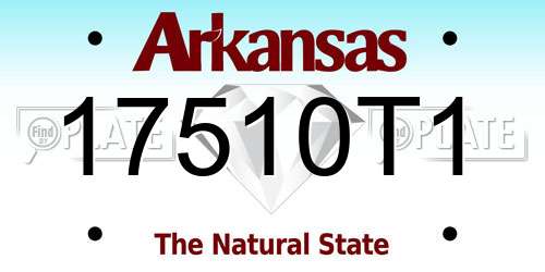 17510T1 Arkansas License Plate