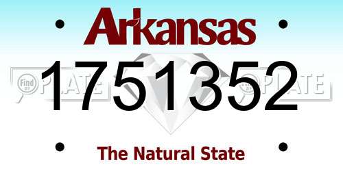 1751352 Arkansas License Plate