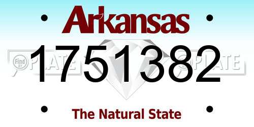 1751382 Arkansas License Plate