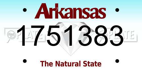 1751383 Arkansas License Plate