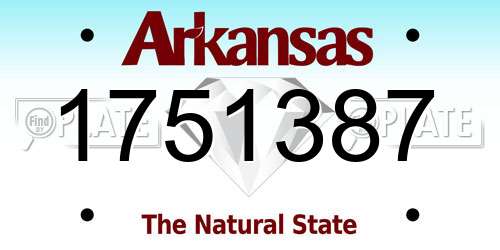 1751387 Arkansas License Plate