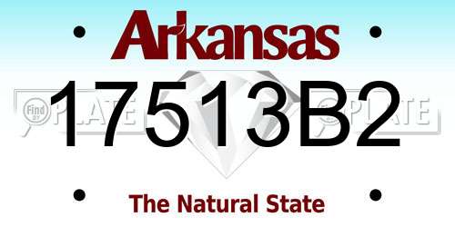 17513B2 Arkansas License Plate