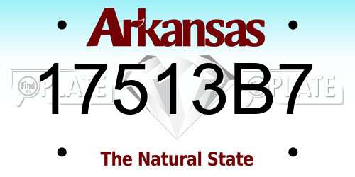 17513B7 Arkansas License Plate