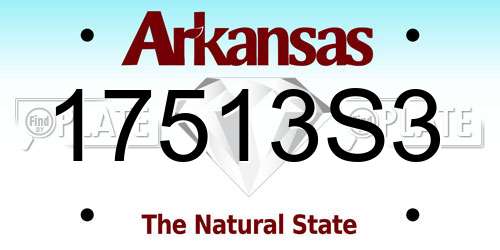 17513S3 Arkansas License Plate