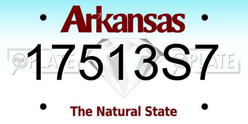 17513S7 Arkansas License Plate