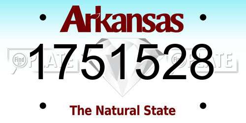 1751528 Arkansas License Plate
