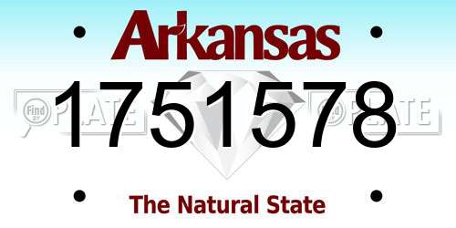 1751578 Arkansas License Plate