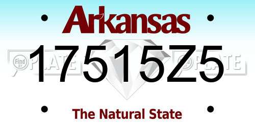 17515Z5 Arkansas License Plate