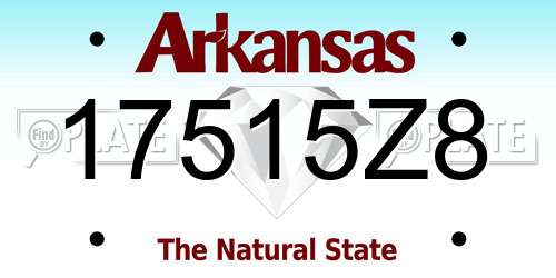17515Z8 Arkansas License Plate