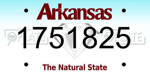 1751825 Arkansas License Plate