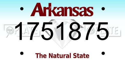 1751875 Arkansas License Plate