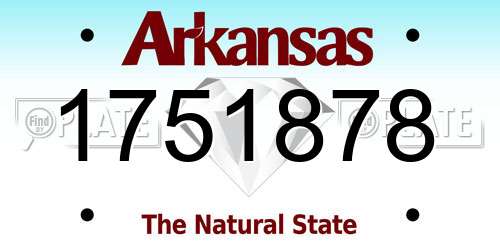 1751878 Arkansas License Plate