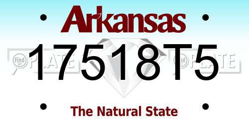 17518T5 Arkansas License Plate