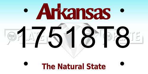 17518T8 Arkansas License Plate