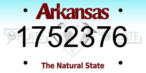 1752376 Arkansas License Plate