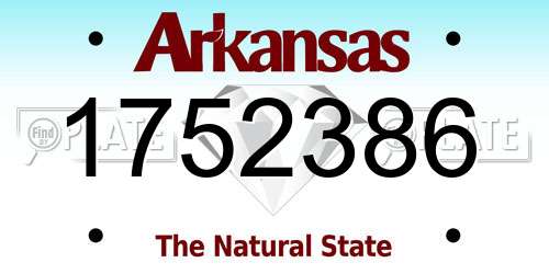 1752386 Arkansas License Plate