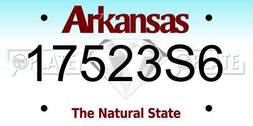 17523S6 Arkansas License Plate