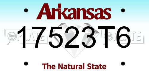 17523T6 Arkansas License Plate