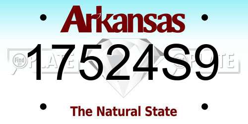 17524S9 Arkansas License Plate