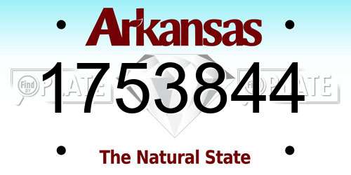 1753844 Arkansas License Plate