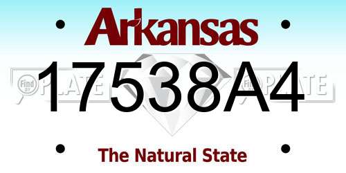 17538A4 Arkansas License Plate