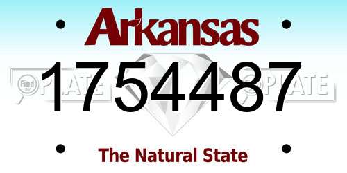 1754487 Arkansas License Plate