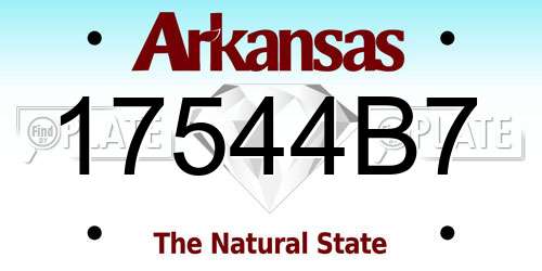 17544B7 Arkansas License Plate