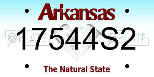 17544S2 Arkansas License Plate
